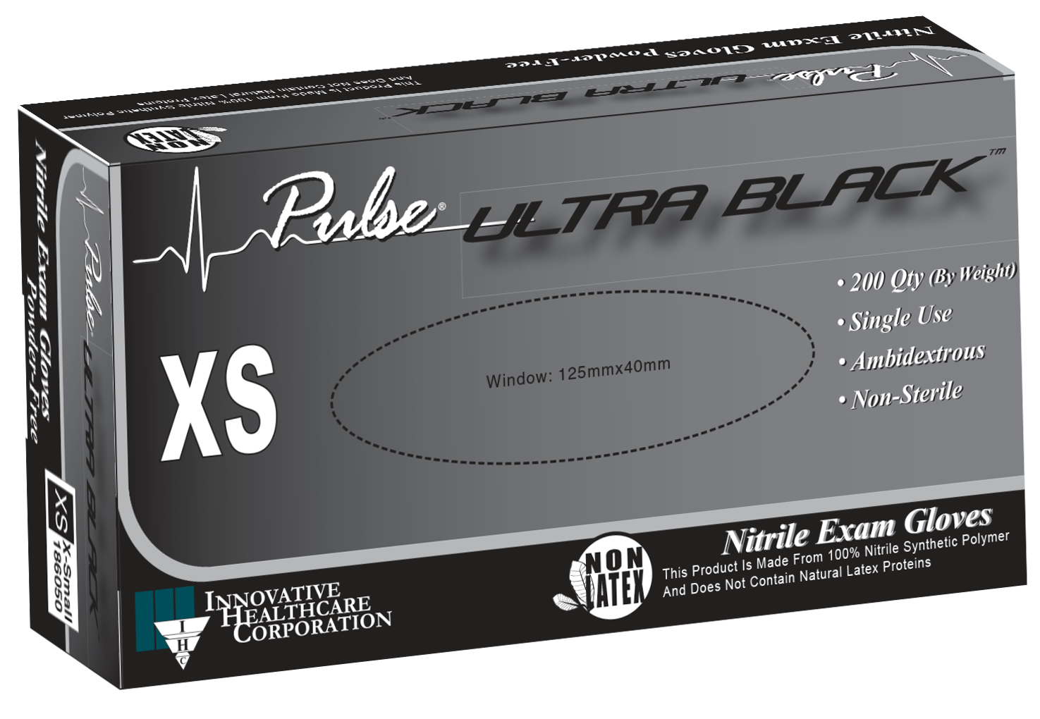 Innovative Pulse Ultra Black Nitrile Exam Gloves